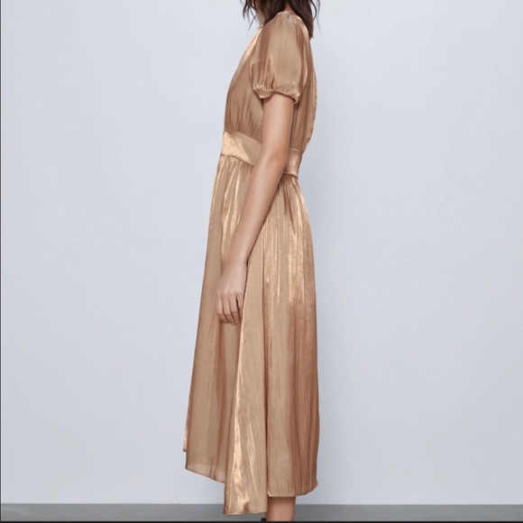Zara Metallic Midi Dress, Size XS - Picture 4 of 14